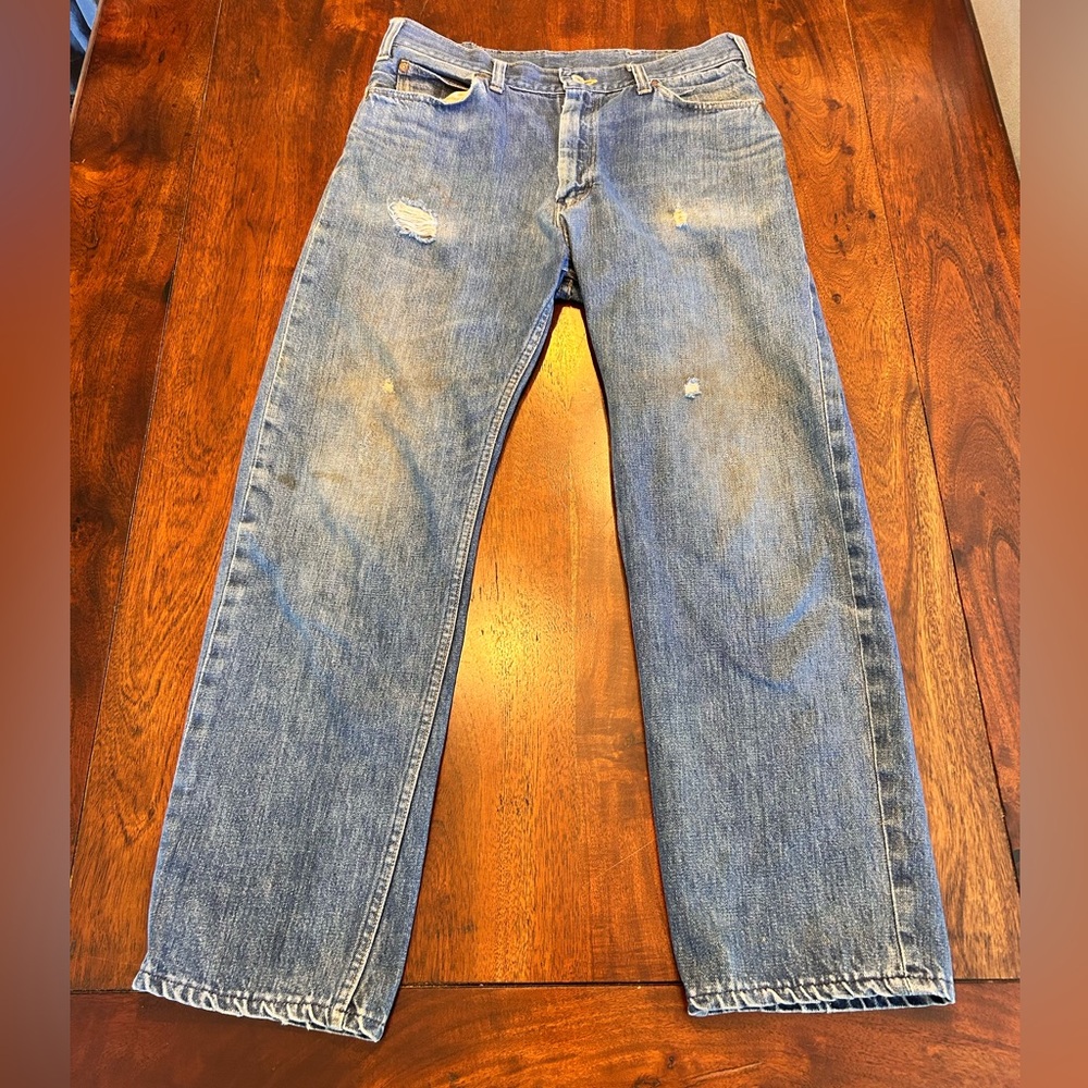 Vintage 1960s Jc Penney Foremost Selvedge Denim Quality Heavy Raw Edge Jeans